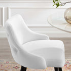 Modway Adorn Performance Velvet Bar Stool - White - Set of 2-Durable Stain-Resistant Fabric