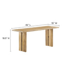 Modway Amistad 60" Wood Dining Table and Bench Set - Oak-Adjustable Non-Marking Foot Pads