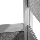 Luxor Modular Wall - 53" W x 48" H - Wide Grey Frame, Frosted Acrylic, Cool Grey PET-Frosted acrylic and PET acoustic panel design