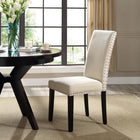 Modway Parcel Dining Upholstered Fabric Side Chair - Beige-Soft Fabric Polyester Upholstery
