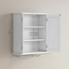 HOMCOM Medicine Cabinet with Adjustable Shelf and 2 Doors - White-MDF frame with painted surface ensures durability and easy cleaning