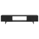 Hudson&Canal Lucien TV Stand for TV's up to 78" - Black Grain-A modern contemporary design accommodates TVs up to 78" for your entertaining space