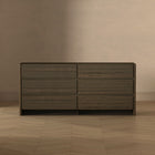 Manhattan Comfort Linda 72" Modern 6-Drawer Double Dresser - Walnut Brown-30 Day Limited Manufacturer's Warranty