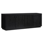 Hudson&Canal Ormond TV Stand for TV's up to 75" - Black Grain-Features four doors with enclosed cabinets and 4 shelves for ample storage