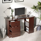 HOMCOM 47.25" Computer Desk with Storage - Walunt-Modern and clean look, this writing desk is great for dorms or home offices 
