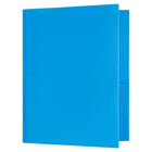 JAM Paper Plastic 2 Pocket POP Durable Folders with Metal Fastener Clasps - Blue - 6 Pack-Quantity: 6 Folders per Pack | One for each subject & project