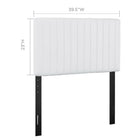 Modway Keira Faux Leather Twin Headboard - White-Vertical Striped Channel Tufting