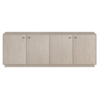 Hudson&Canal Lillian Rectangular TV Stand for TV's up to 75" - Alder White-Features four doors with enclosed cabinets and 2 adjustable shelves within for ample storage