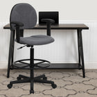 Flash Furniture Fabric Drafting Chair with Adjustable Arms - Grey-CA117 Fire Retardant Foam