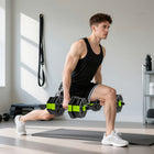 Soozier 4-in-1 Adjustable Dumbbell Set - 44 lb Free Weights Set - Green-Non-slip handlebars, making it easy to hold and lift 