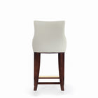 Manhattan Comfort Shubert 22.64" Modern Leatherette Upholstered Counter Stool - Ivory-Seat Height: 25.98 in