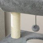 PawHut Small Cat Tree with Perch, Sisal Scratching Posts and Hanging Balls - Light Grey-Colour: Light Grey 