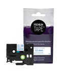 Premium Tape Compatible with Brother TZ233, TZ-233, TZE233, TZE-233 - Blue / White - 12 mm-Color: Blue / White