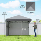 Outsunny 10 ft W x 10 ft L Pop Up Canopy Tent with Removable Sidewalls Carry Bag - Dark Grey-Comes with a wheeled bag for easy transport and storage