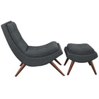 Modway Ramp Upholstered Fabric Lounge Chair Set - Grey-Dense Foaming Cushioning