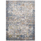 Modway Minu Distressed Floral Lattice Area Rug - 8 ft W x 10 ft L - Light Blue Yellow/Orange-Distressed Floral Lattice Area Rug