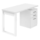 Monarch Specialties 7690 48" Computer Desk - White Left Or Right Facing-Computer desk with 3 storage drawers and a floating desktop in a white finish