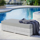 Modway Convene Outdoor Patio Rectangular Ottoman - Light Grey-Powder-Coated Aluminum Frame