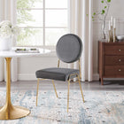 Modway Craft Performance Velvet Dining Side Chairs - Gold/Grey - 2 Pack-Non-Marking Foot Caps