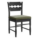 Modway Jax Oak Wood Dining Chair With Wavy Razor Back and Cushion - Black Sage-Solid Oak Dining Chair