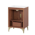 Modway Daylight 24" Bathroom Vanity - White/Walnut-Spacious Storage