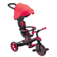 Globber Trike Explorer - Red-4-in-1 tricycle and balance bike for toddlers aged 10 months+ and kids 2 to 5 years, offering maximum product use across different stages