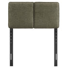 Modway Lindee Boucle Fabric Twin Headboard - Sage-Wood Legs