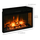 HOMCOM 27" Electric Fireplace Insert Heater with Remote Control - Black-2 control methods: remote controller and button switch 