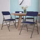 Flash Furniture HERCULES Series Curved Triple Braced & Double Hinged Navy Fabric Metal Folding Chair-7