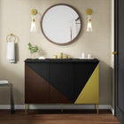 Modway Alchemist 48" Single Sink Bathroom Vanity - Black-Ceramic Sink Basin