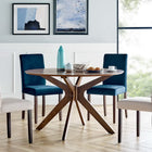 Modway Crossroads 47" Round Wood Dining Table - Walnut-Rubberwood and MDF