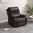 HOMCOM Manual Recliner with Vibration Massage - Brown-Choose from upright to any angle (up to 150°), with a footrest controlled by the handle