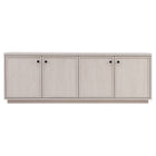 Hudson&Canal Ormond TV Stand for TV's up to 75" - Alder White-A transitional design accommodates TVs up to 75" for your entertaining space