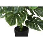Monarch Specialties 24" Artificial Indoor Monstera - Table - Black Pot-For indoor use only, this decorative artificial plant comes with a 5 year limited warranty against defects for worry-free enjoyment