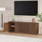 Hudson&Canal Hanson TV Stand for TV's up to 75" - Satin Walnut-Product Dimensions: 15.5" L x 70" W x 24" H
