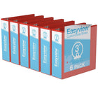 Davis Group Easyview Premium Binder - Round Ring - Customizable - 3" - Red - 6 Pack-3 Ring Binder