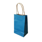 Wamaco Colour Kraft Shopper Bags - 5.25" x 3.5" x 8.25" - Blue - 100 Pack-Kraft colour shoppers