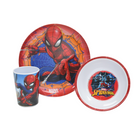 Danawares Marvel Spider-Man Melamine Dinnerware 3-Piece Set-Colourful artwork featuring Spider-Man covers the dishes. Made of durable melamine, these are completely BPA-free and can be washed in the dishwasher