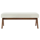 Modway Lyra 47" Boucle Upholstered Bench - Ivory/Boucle-Assembly Required