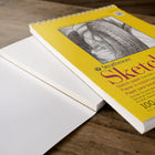 Strathmore 300 Series Sketch Paper Pad, Spiral-Bound, 5.5" x 8.5", 100 Sheets-Sheets are micro-perforated and are actual size when removed at micro-perforation