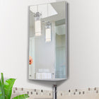 HOMCOM Stainless Steel Wall Mount Corner Bathroom Mirror Cabinet - Silver-3 shelves for your bathroom essentials 