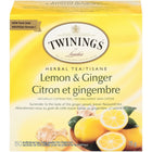 Twinings of London Lemon & Ginger Enveloped Tea Bag - 50 Pack-Herbal Tea/Caffeine Free