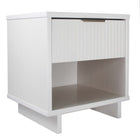 Manhattan Comfort Granville 18.11" Modern 1-Drawer Nightstand - White-Home Assembly Required. All Hardware Included