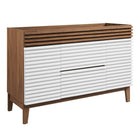 Modway Render 48" Single Sink Compatible Bathroom Vanity Cabinet - White/Walnut-7