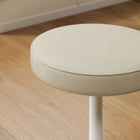 Modway Lippa Vegan Leather Round Stool - Stone-Glossy White Finish