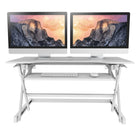 Rocelco 40" Deluxe Adjustable Height Sit Stand Desk Riser with Enhanced Vertical Range - White-Holds up to 60lbs