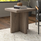 Hudson&Canal Elna 22"W Square Side Table - Antiqued Grey Oak-Finished in wood-look antiqued gray oak