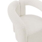 Manhattan Comfort Darian 32.68" Modern Boucle Upholstered Accent Chair - Cream - 2 Pack-Modern Open "T" Back Accent Chair with Rounded Finishing