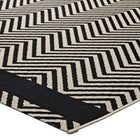 Modway Optica Chevron With End Borders Indoor/Outdoor Area Rug - 5 ft W x 8 ft L - Black/Beige-Stain Resistant / Easy To Clean