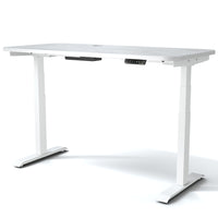 MotionGrey 55" Motion Electric Height Adjustable Standing Desk with German Dual Motors for Home and Office- White Top- White-Electric height adjustable sit stand desk